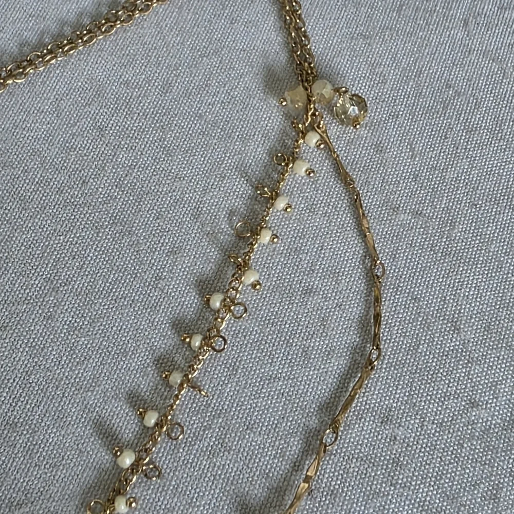 Double Choker Necklace Set Crochet and Double Strand Chain - Picture 10 of 11